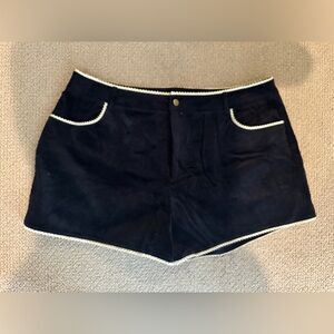 Cider Black High-Waist Shorts with White Trim